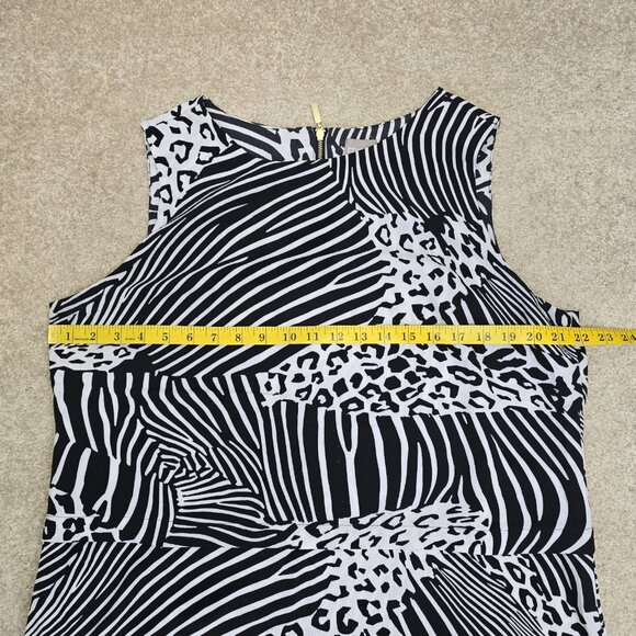 Chicos Tiered Animal Print Sleeveless Blouse Tank Top Size 2 (US L 12) Zip Back - Picture 6 of 8